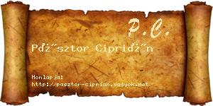 Pásztor Ciprián névjegykártya